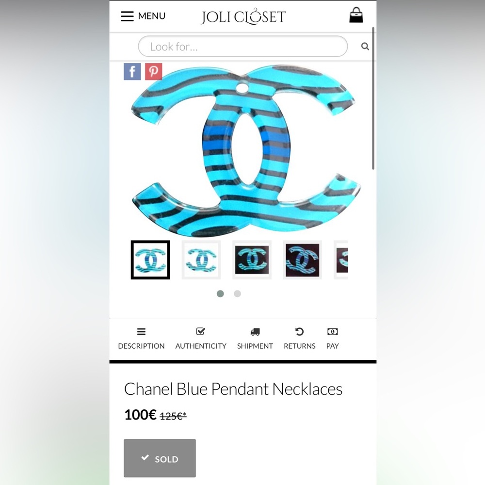 Chanel Blue Striped Charm